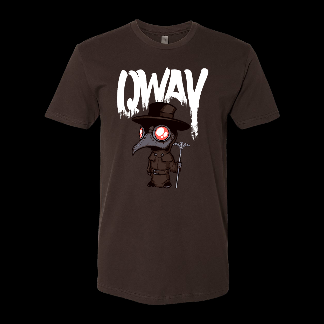 Qway Plague Doctor t-shirt Dark Chocolate color