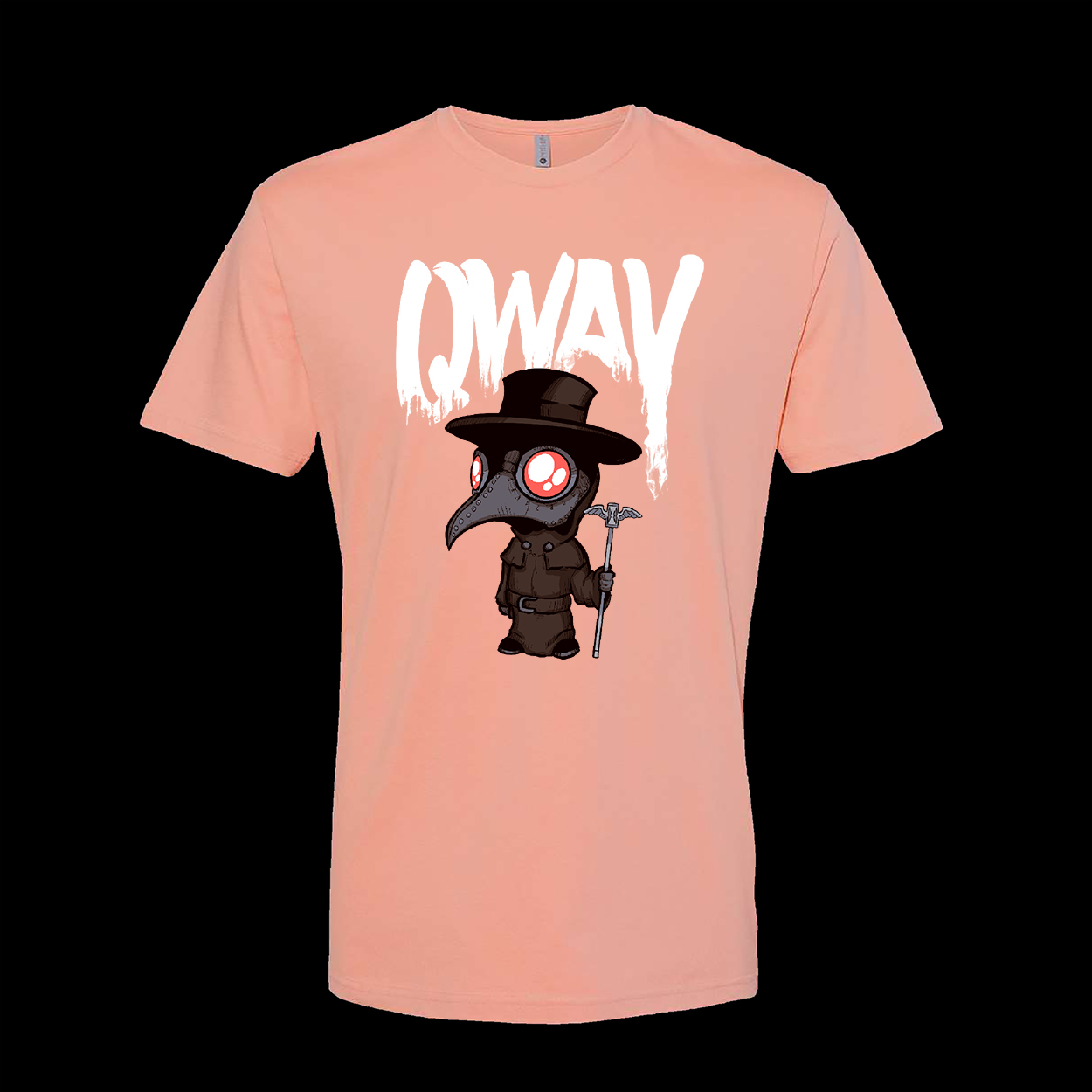Qway Plague Doctor t-shirt Desert Pink color