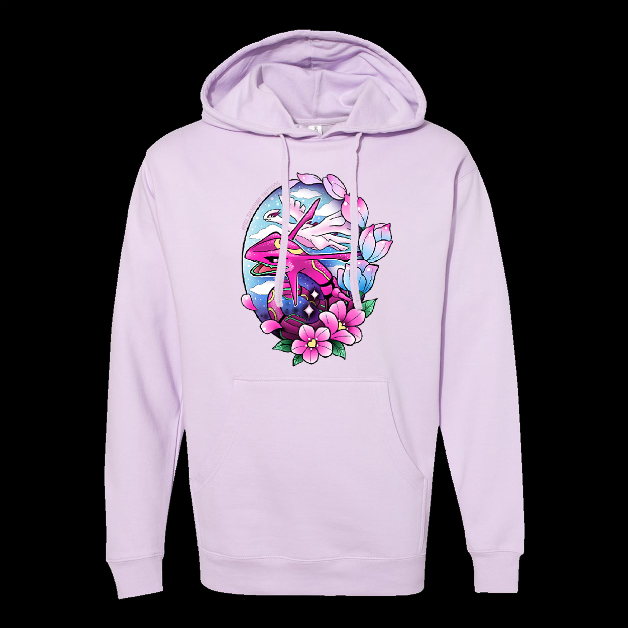 Amelia Moore rayquaza hoodie lavender color