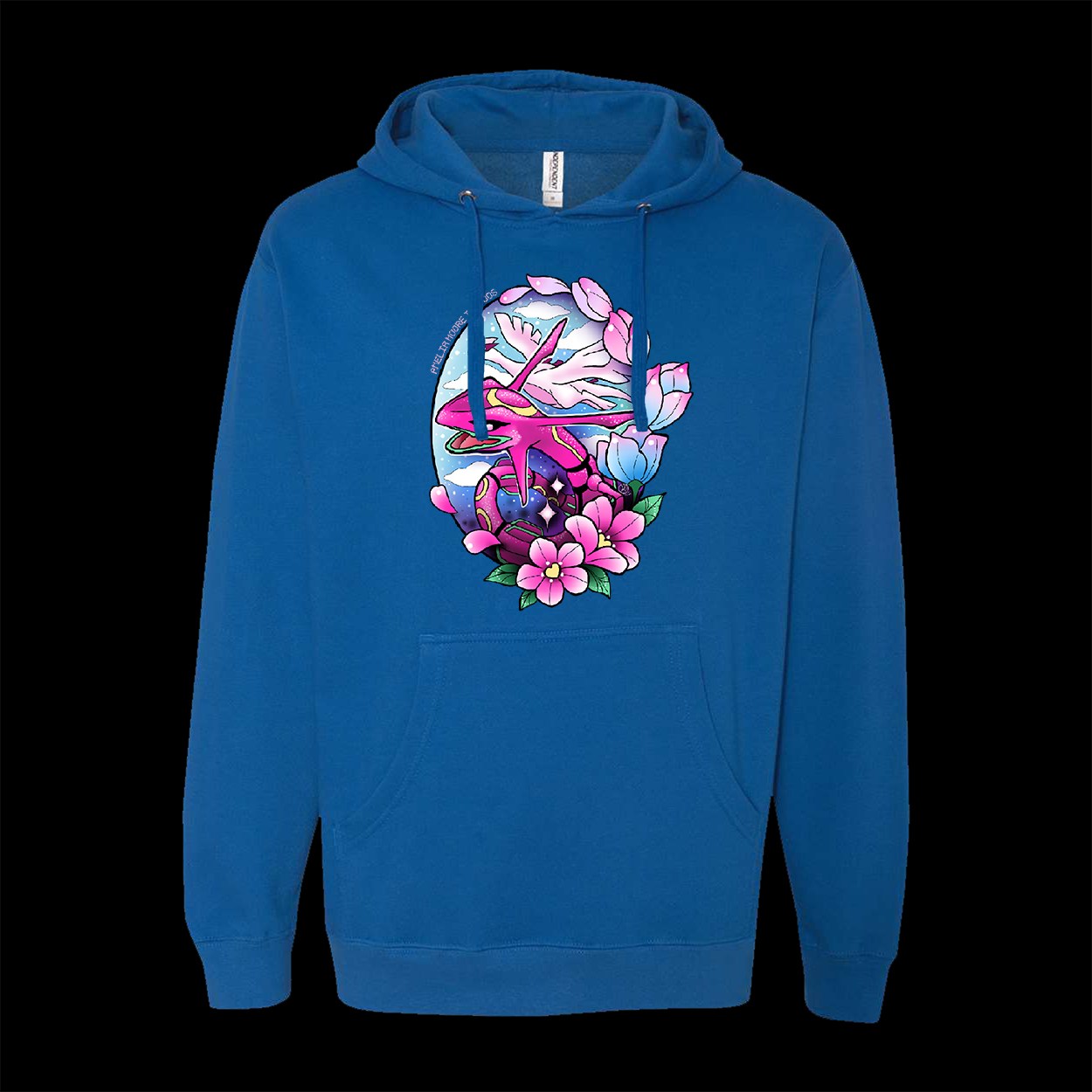 Amelia Moore rayquaza hoodie royal blue color