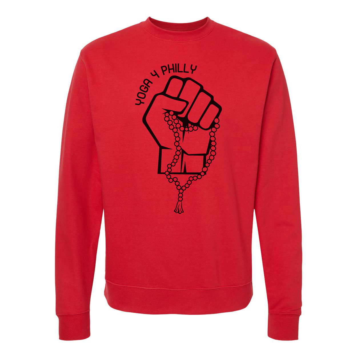 Yoga4Philly Midweight Red Crewneck