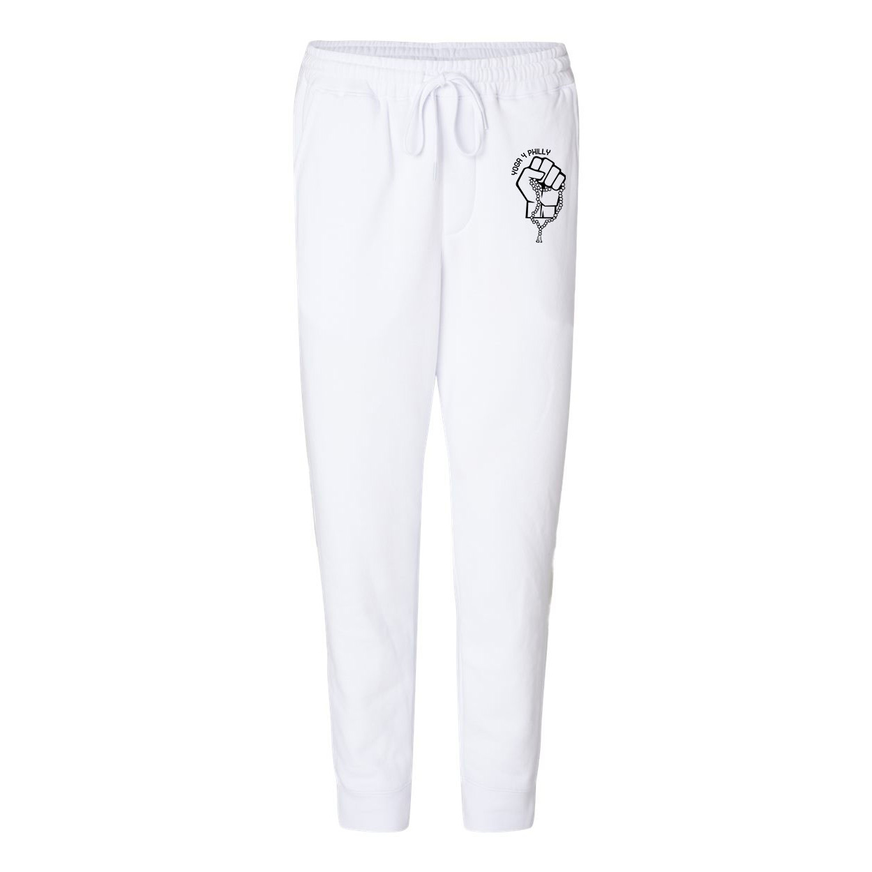 Yoga4Philly White Fleece Pants