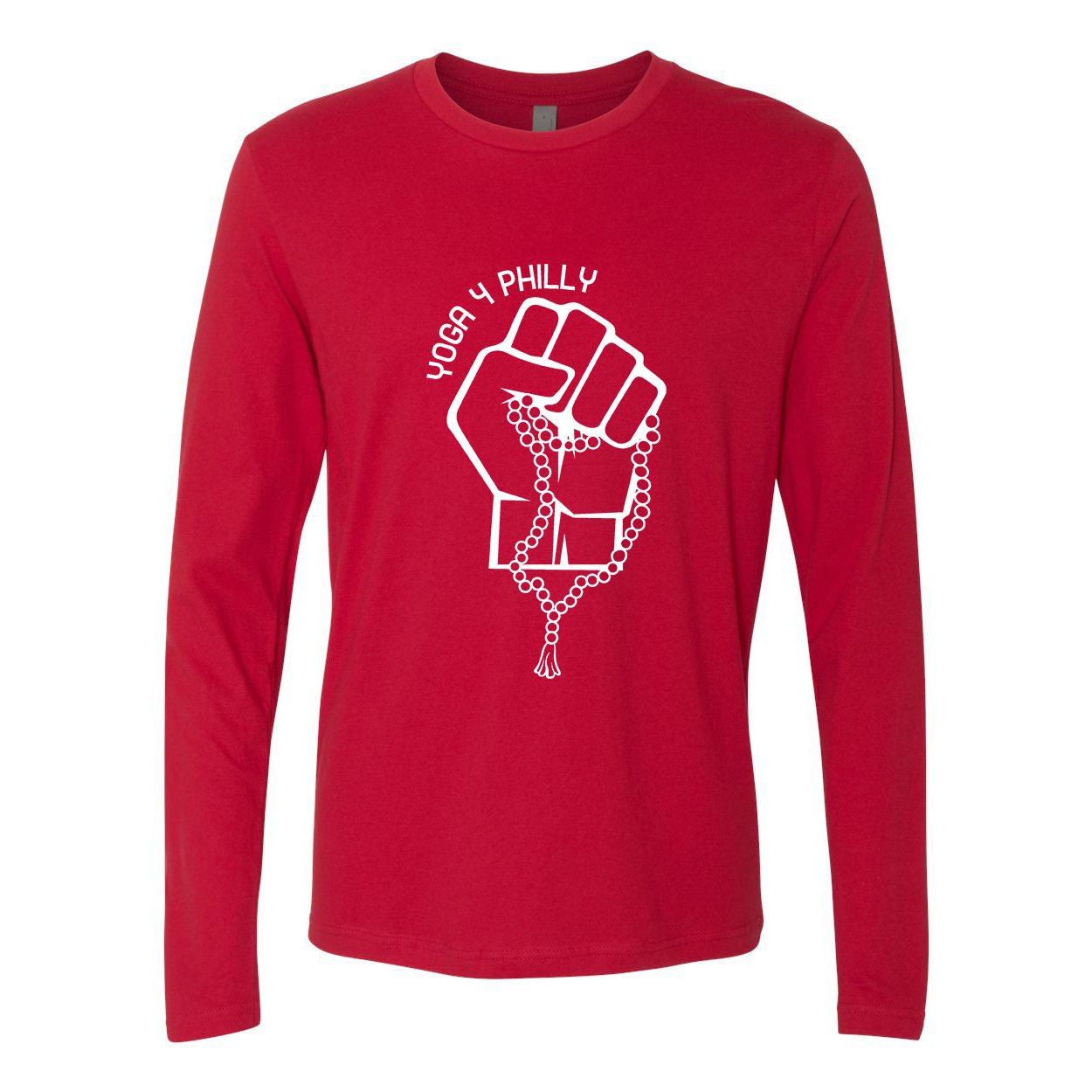 Yoga4Philly Red Long Sleeve Crew Neck