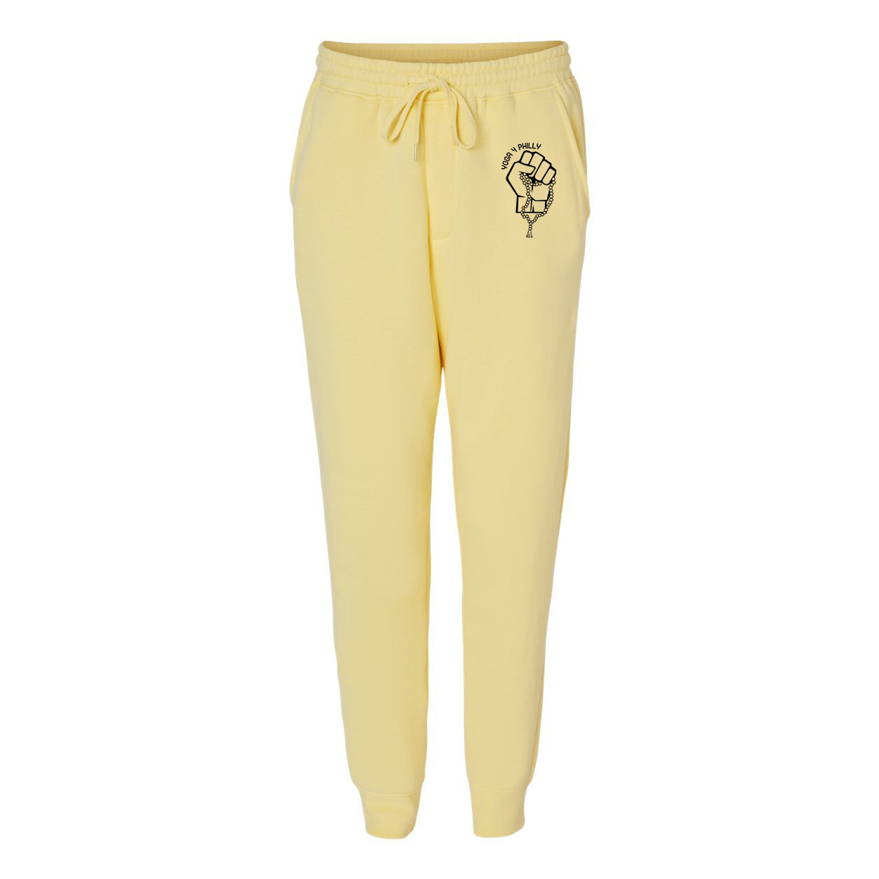 Yoga4Philly Light Yellow Fleece Pants
