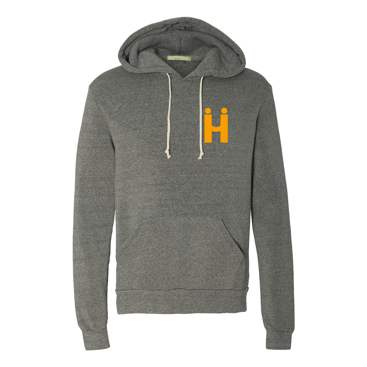 Hii Brand Heather Grey Hoodie Yellow Logo