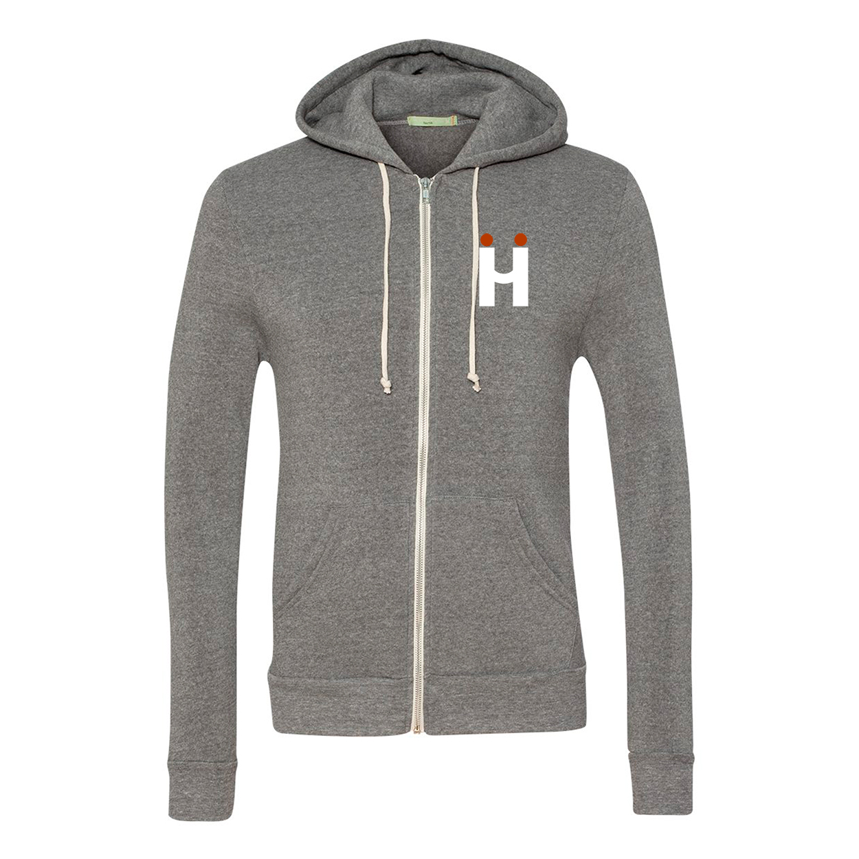 Hii Brand Heather Grey Logo Zip Hoodie