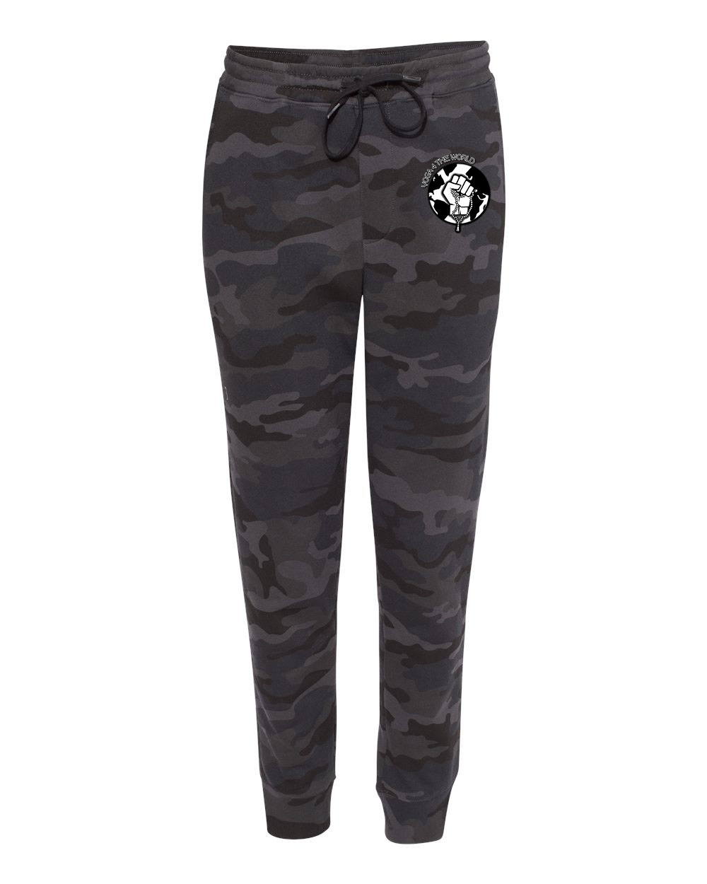 Yoga4TheWorld Black Camo Fleece Pants