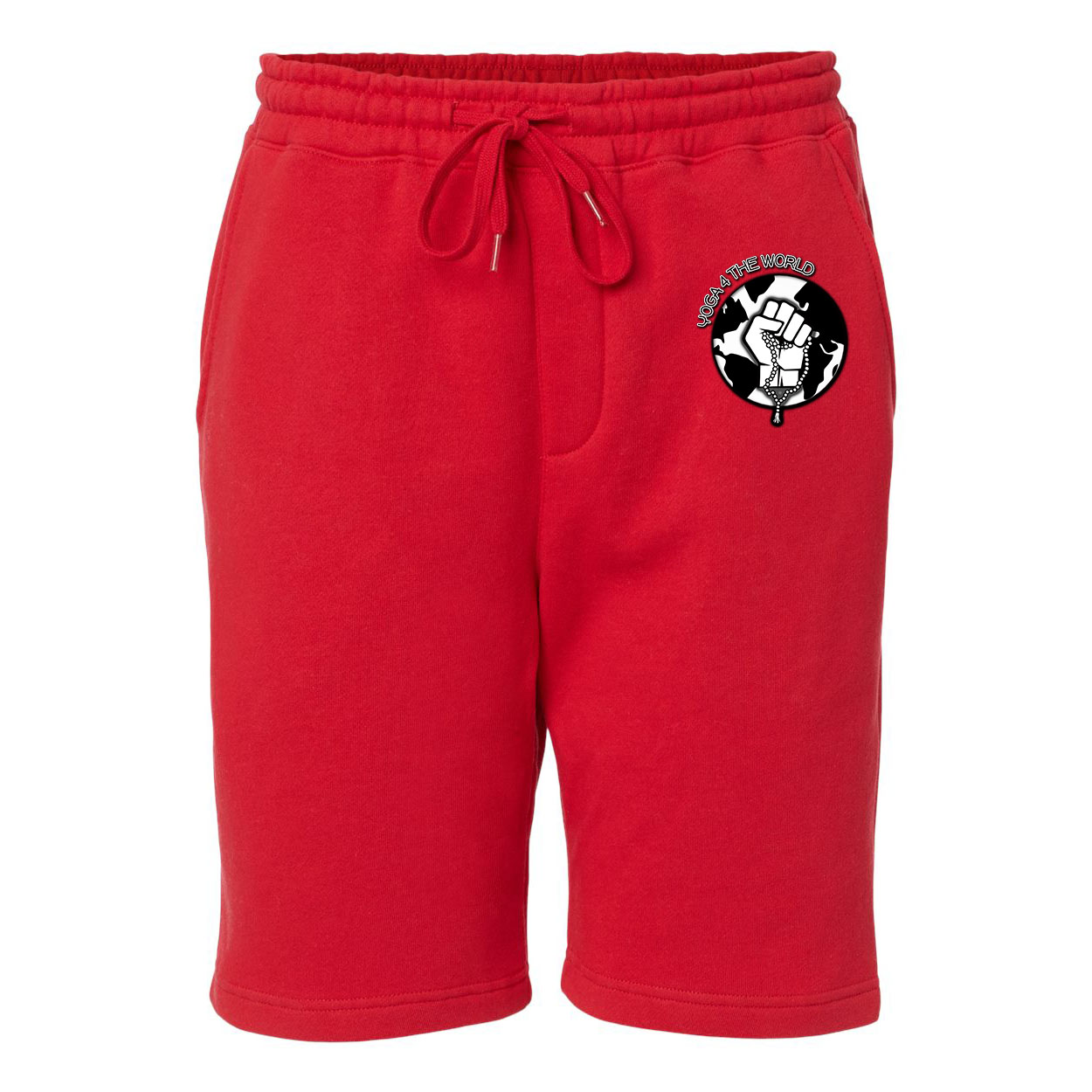 Yoga4TheWorld Red Fleece Shorts