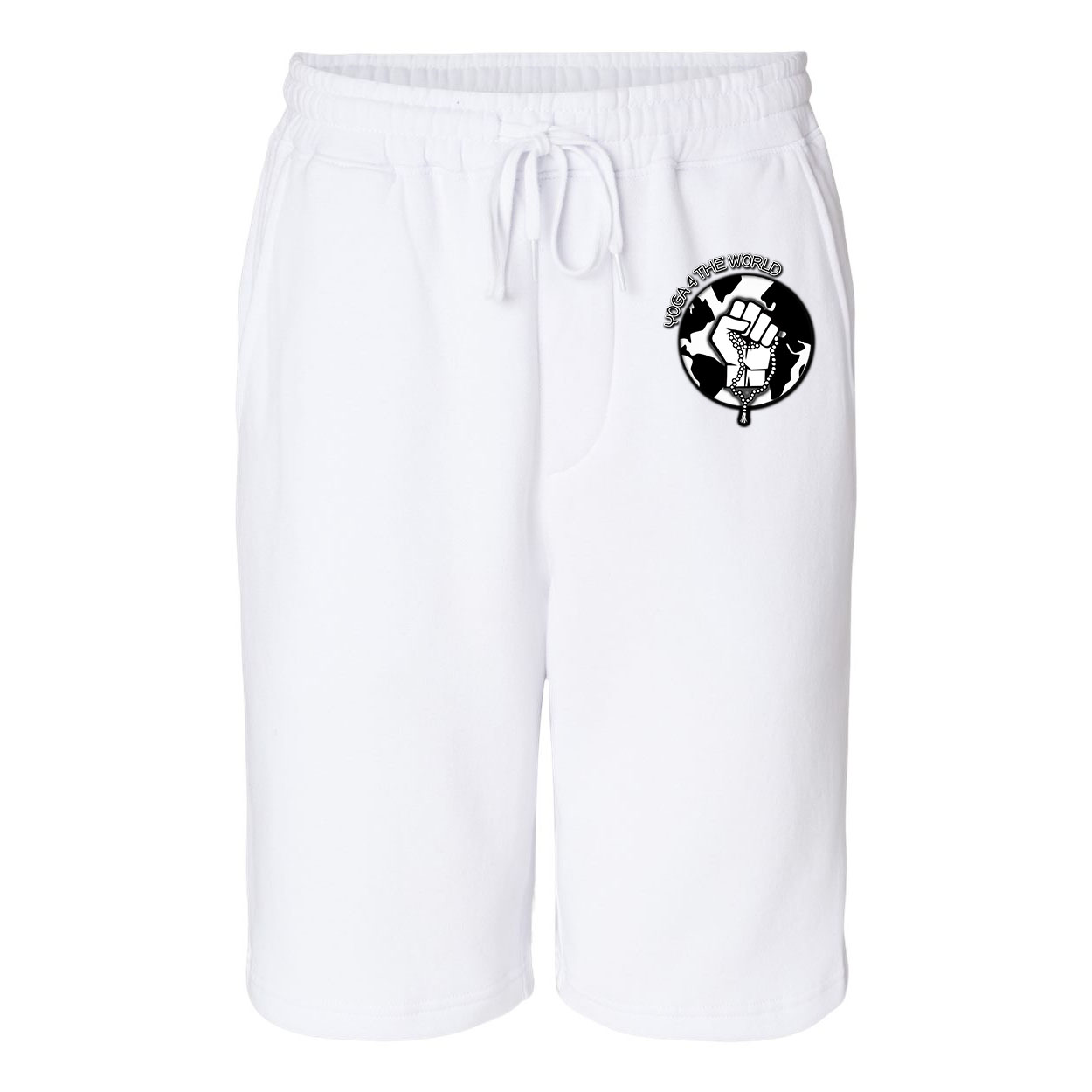 Yoga4TheWorld White Fleece Shorts
