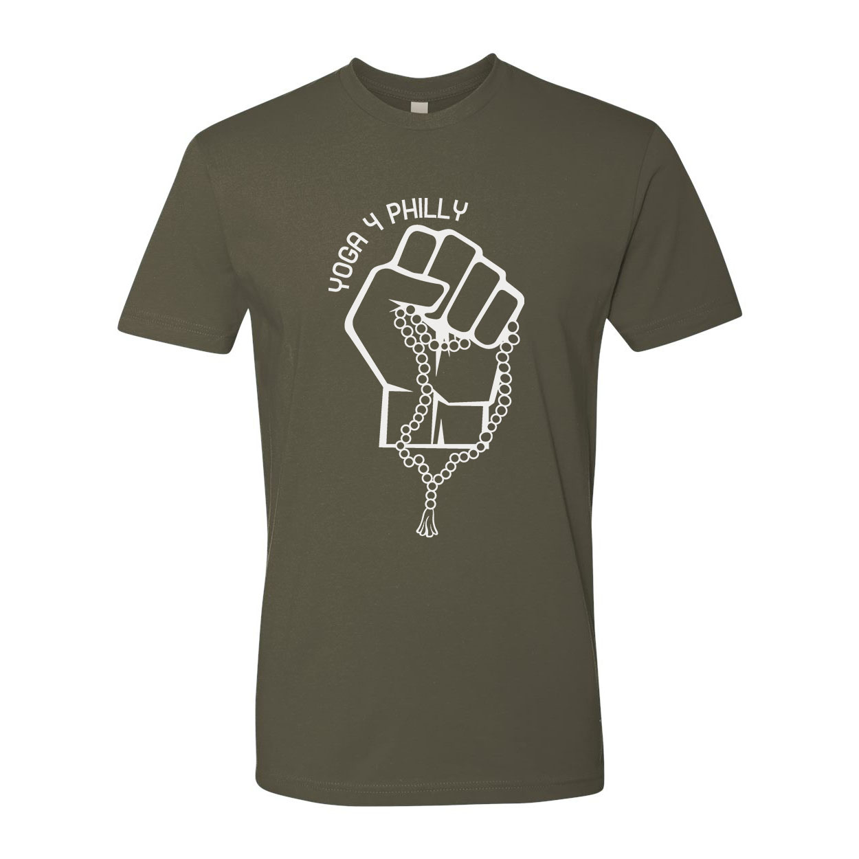 Yoga4Philly Military Green Next Level T-Shirt