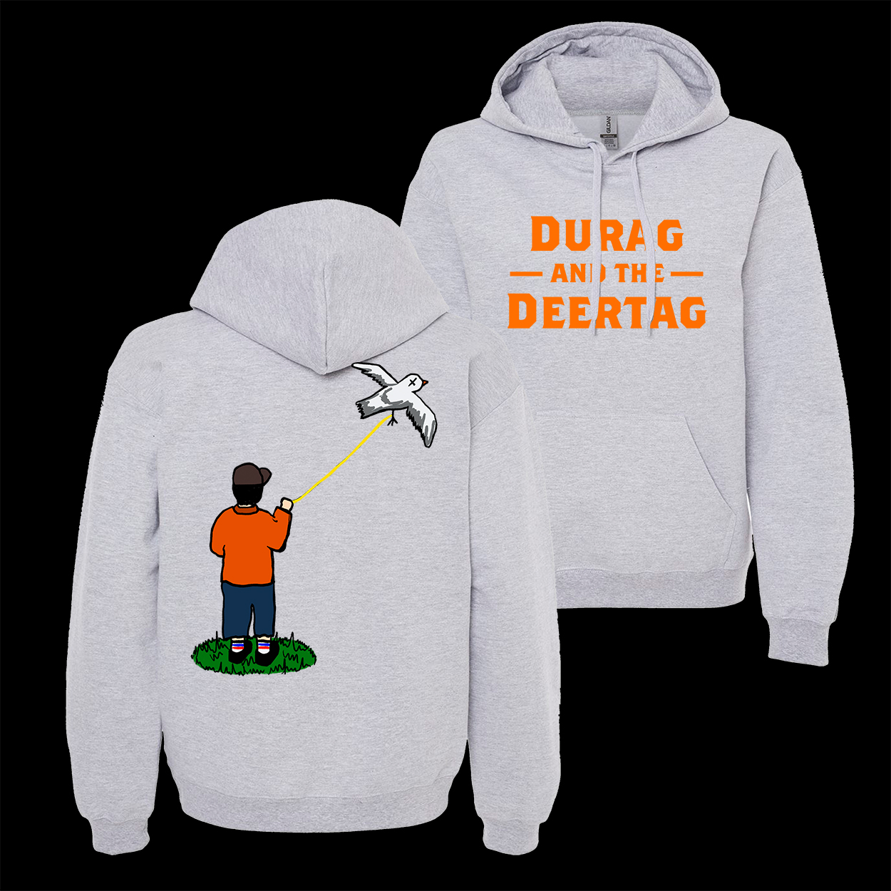 durag and deertag sport grey kite hoodie