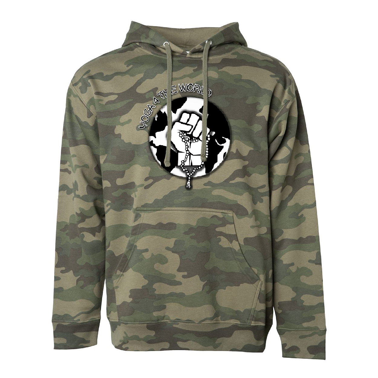 Yoga 4 the world Forest_Camo hoodie