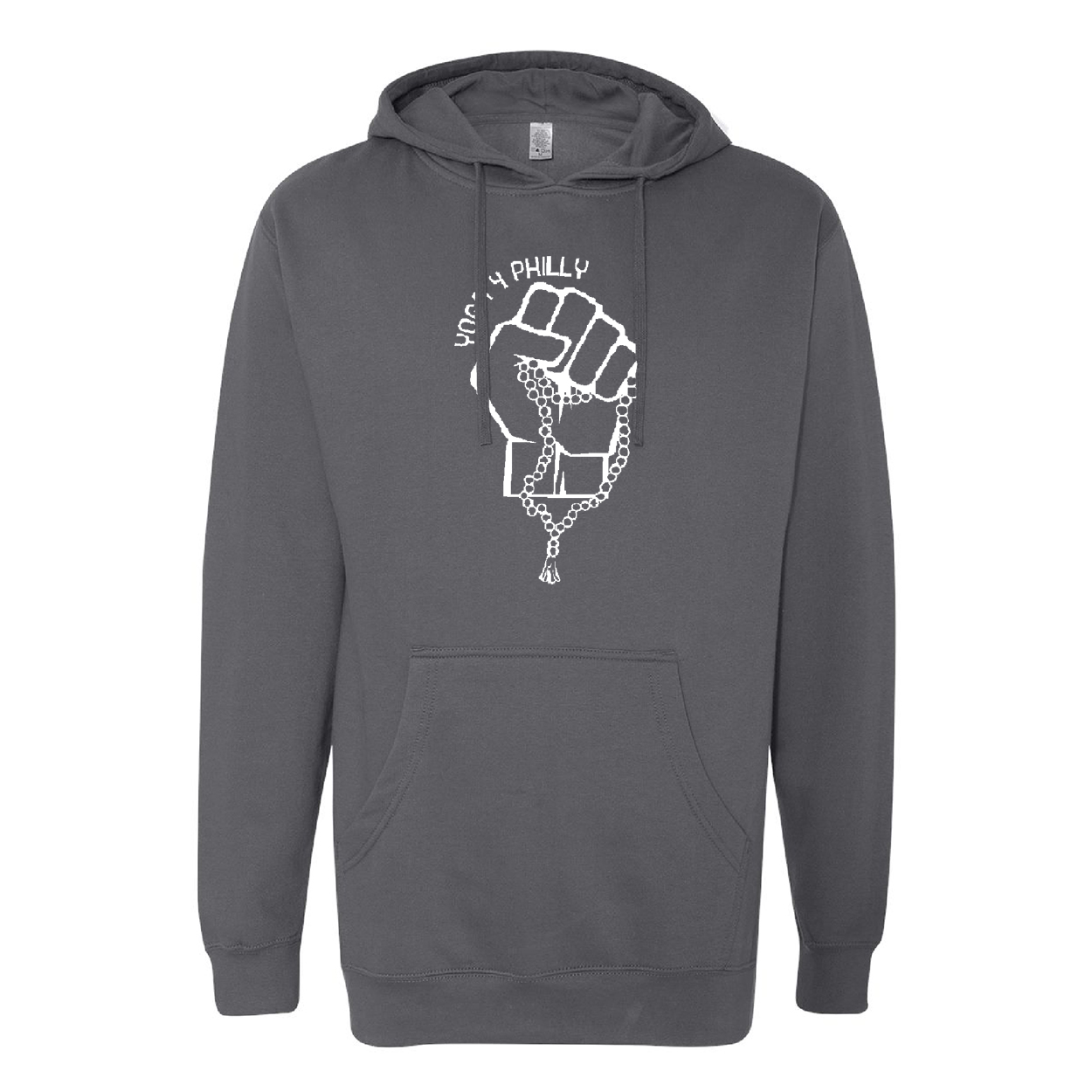 yoga 4 philly charcoal hoodie